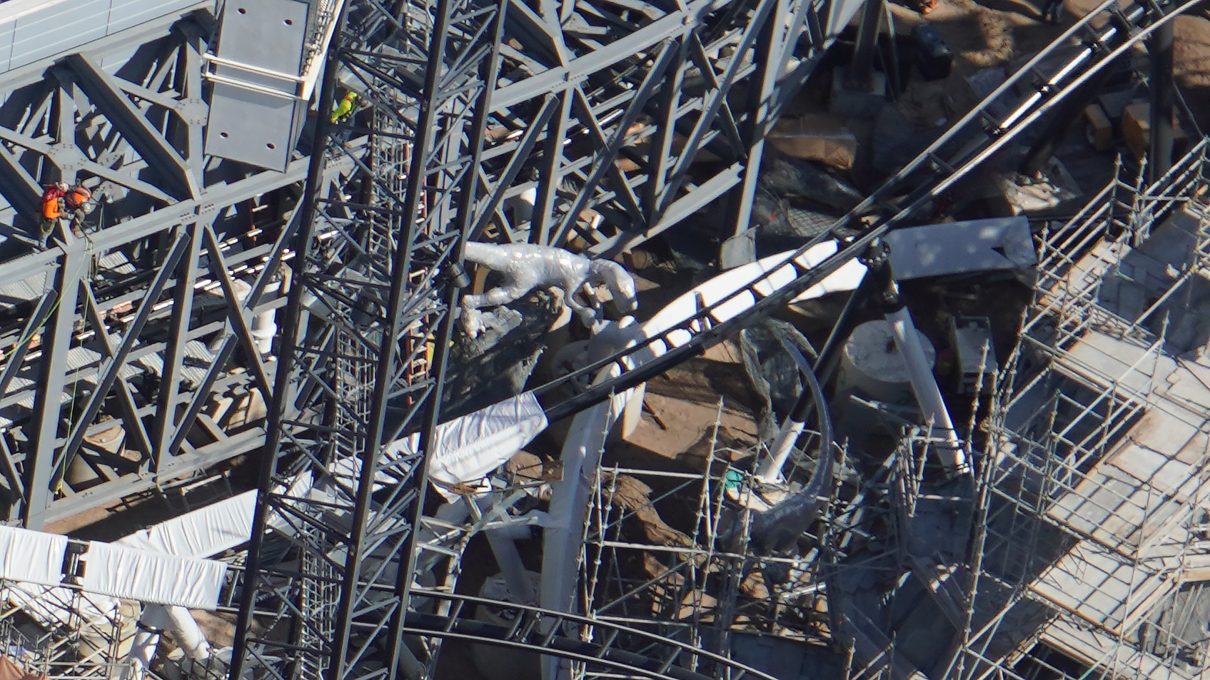 The Raptor Aerial Rope Park Aerial Photos Show Raptor Figures Positioned Near Track of Jurassic ...