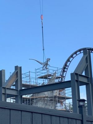The Raptor Aerial Rope Park PHOTOS: Second Raptor Figure Arrives on Site of Jurassic Park Roller ...