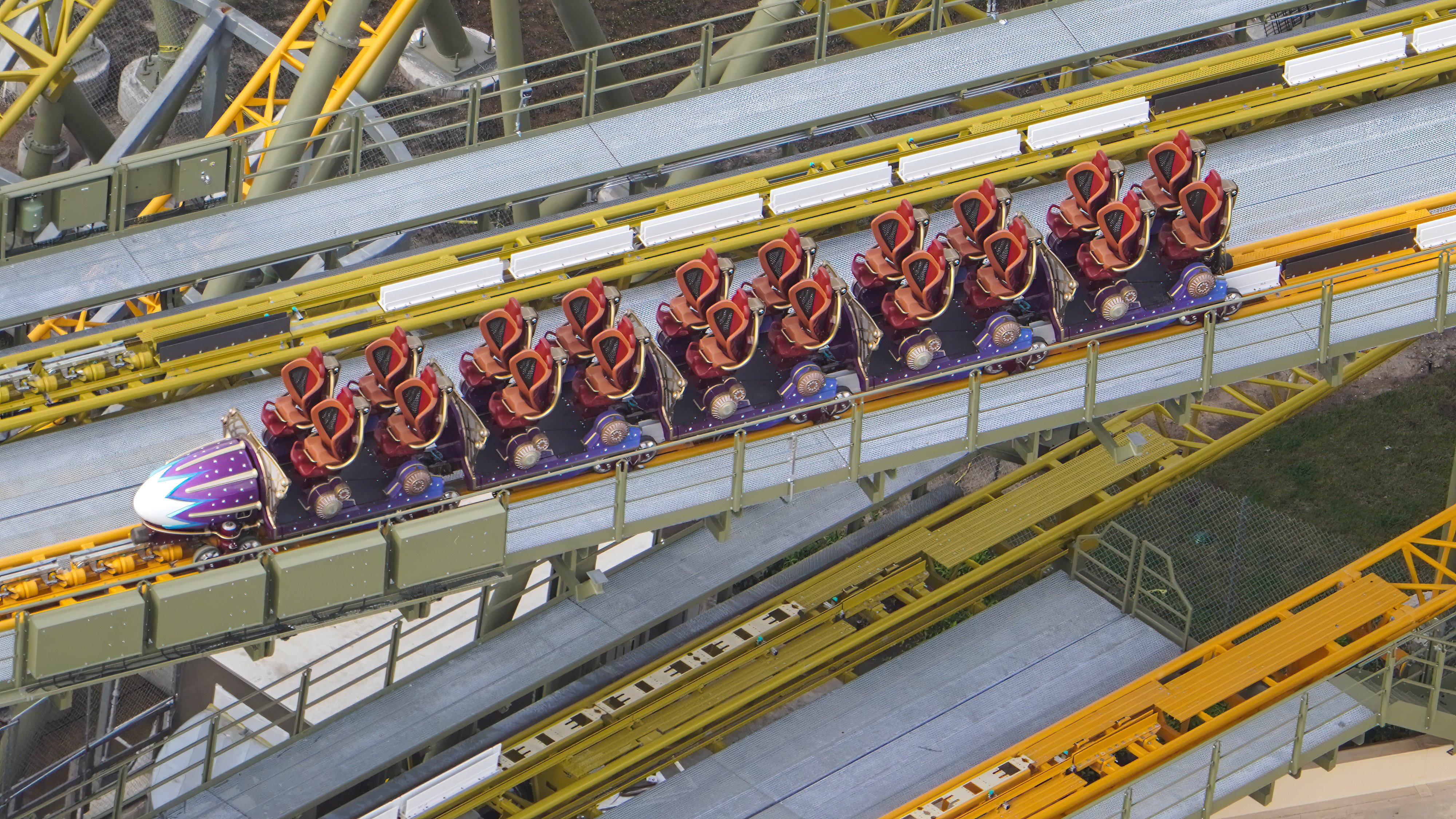 AERIAL PHOTO: Starfall Racers Roller Coaster Train on Track at ...