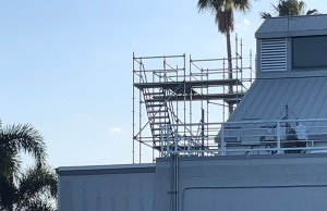 Scaffolding Erected Next to Wild Arctic Show Building at SeaWorld Orlando