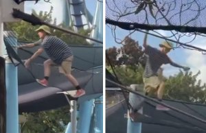 WATCH: Guest Climbs on Safety Net of Manta at SeaWorld Orlando