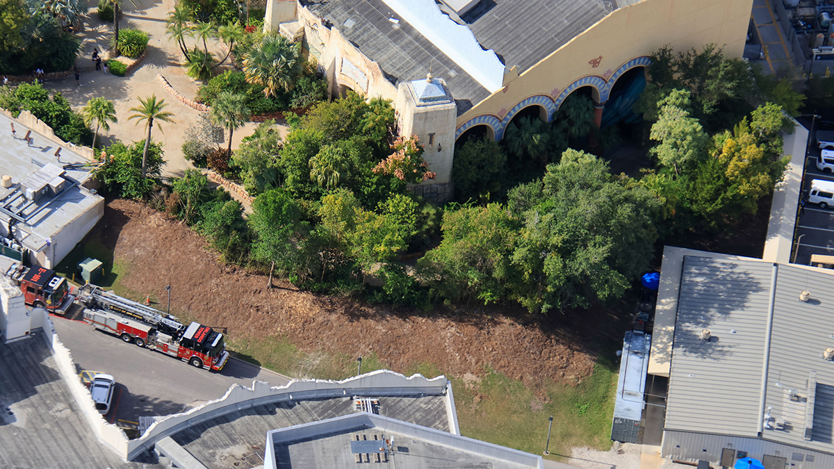 AERIAL PHOTOS: Trees Felled Near The Lost Continent at Universal’s Islands of Adventure